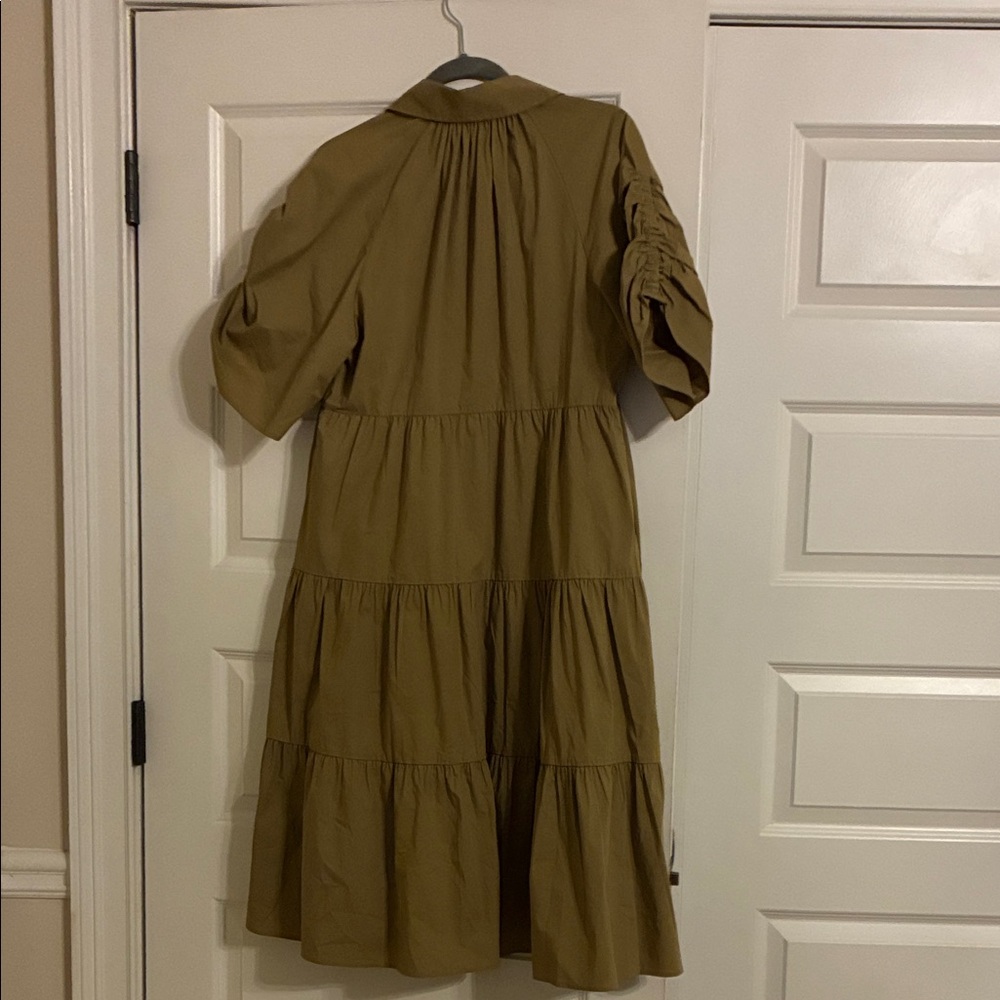 CROSBY by Mollie Burch Olive Button-Up Midi Dress - Picture 2 of 7